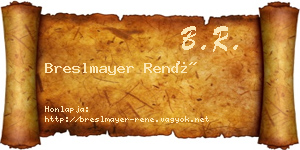 Breslmayer René névjegykártya