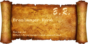 Breslmayer René névjegykártya